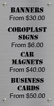 special pricing banners coroplast car magnets business cards